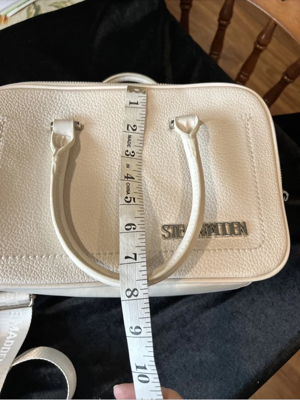 Steve Madden vanilla double zip crossbody bag